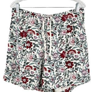 J.Jill high rise pull on floral print shorts size M